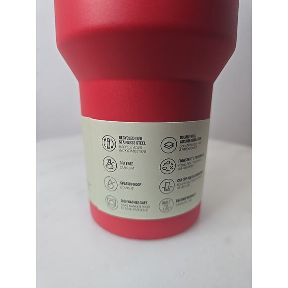 STANLEY Quencher H2.0 Tumbler with Handle and Straw 40 oz Flowstate Chili Red - Picture 12 of 13